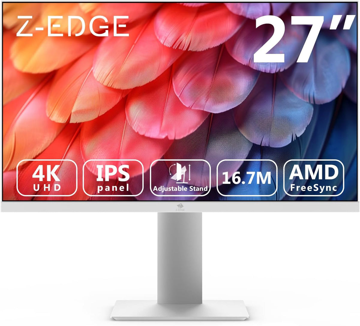 Monitor Z Edge de 27 pulgadas - resolución 4K UHD con panel IPS mate - 60 Hz FreeSync y respuesta de 5 ms - altura pivote giro HDMI DisplayPort y VESA