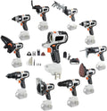 Kit herramientas eléctricas carpintería 10 en 1 - Batería ion litio 4 Ah y diseño multifunción - Taladro motosierra sierra circular - Destornillador y taladro impacto