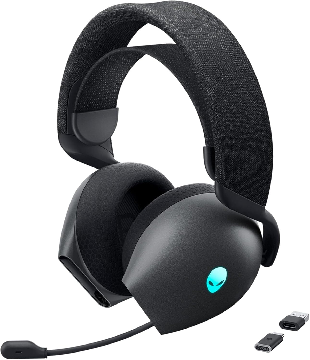 Auriculares gaming Alienware AW720H - modo dual inalámbrico y con cable - cancelación activa de ruido y audio hasta 40 kHz - jack de 3,5 mm en tono Dark Side of the Moon