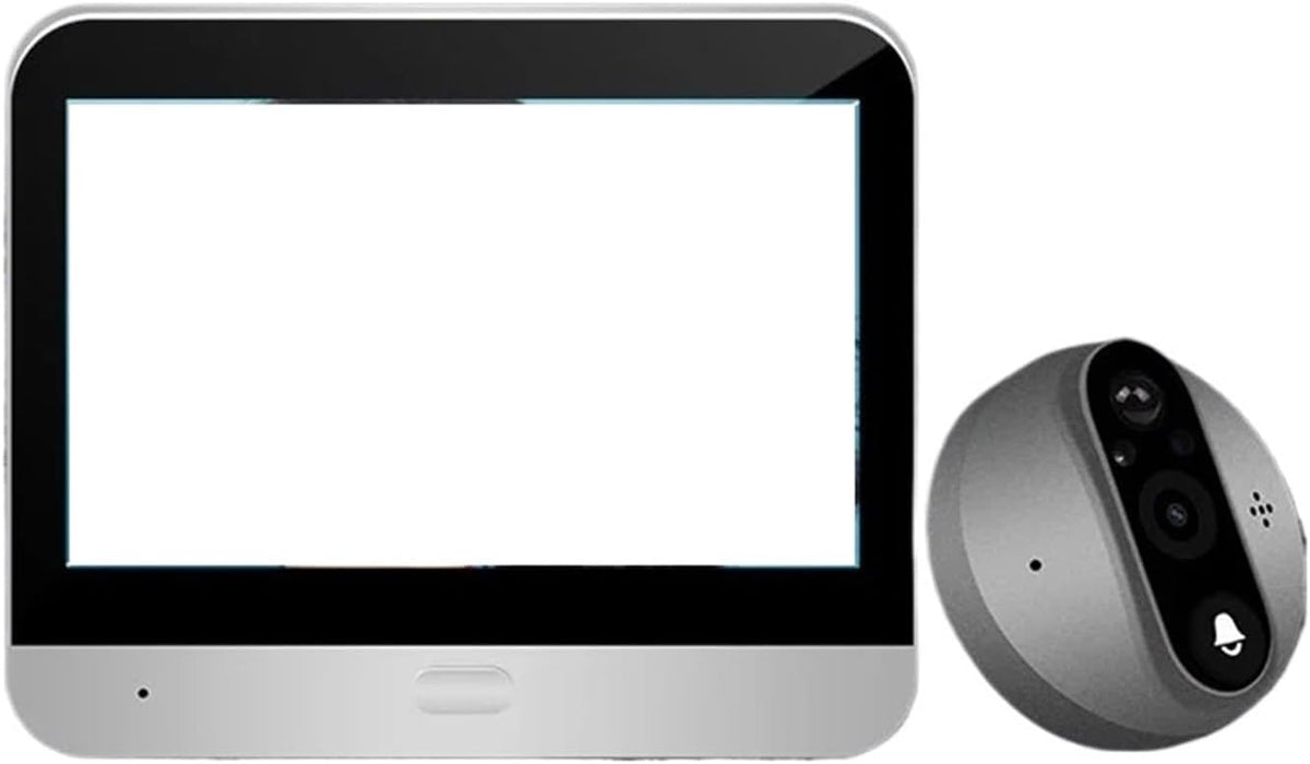 OPTEPYOE videoportero doméstico - Pantalla interior de 4.3 pulgadas - Tarjeta de memoria de 128 GB y vídeo 1024p - Conexión Bluetooth con cable de carga