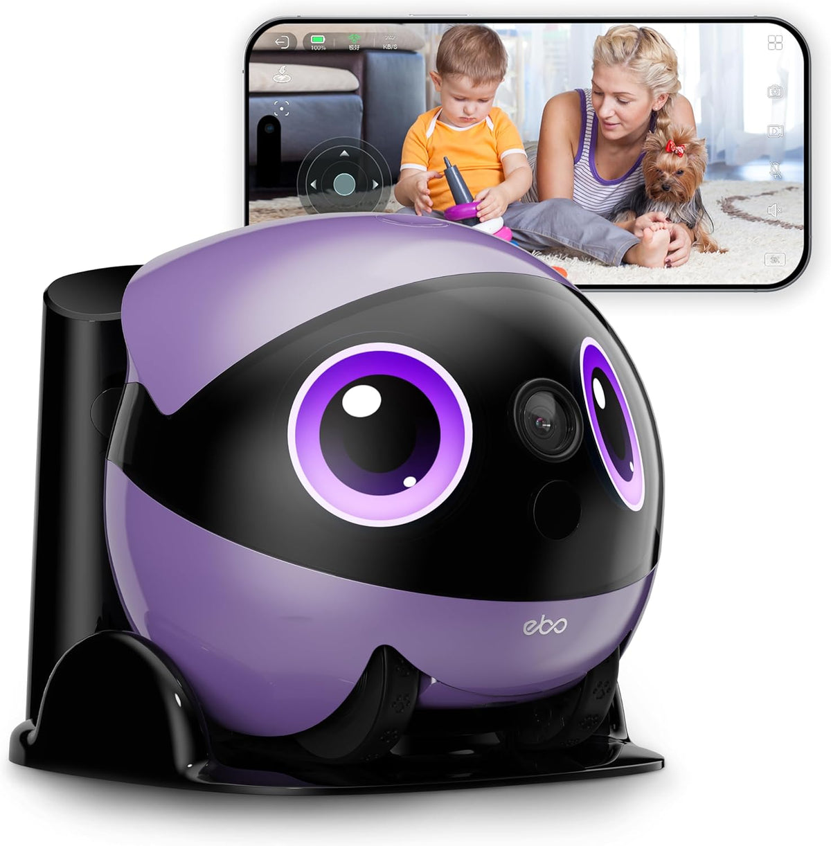 Robot cámara Enabot EBO Air 2 Plus - vídeo 3K y movilidad con inteligencia artificial - audio bidireccional y visión nocturna - WiFi y batería para hogar y mascotas