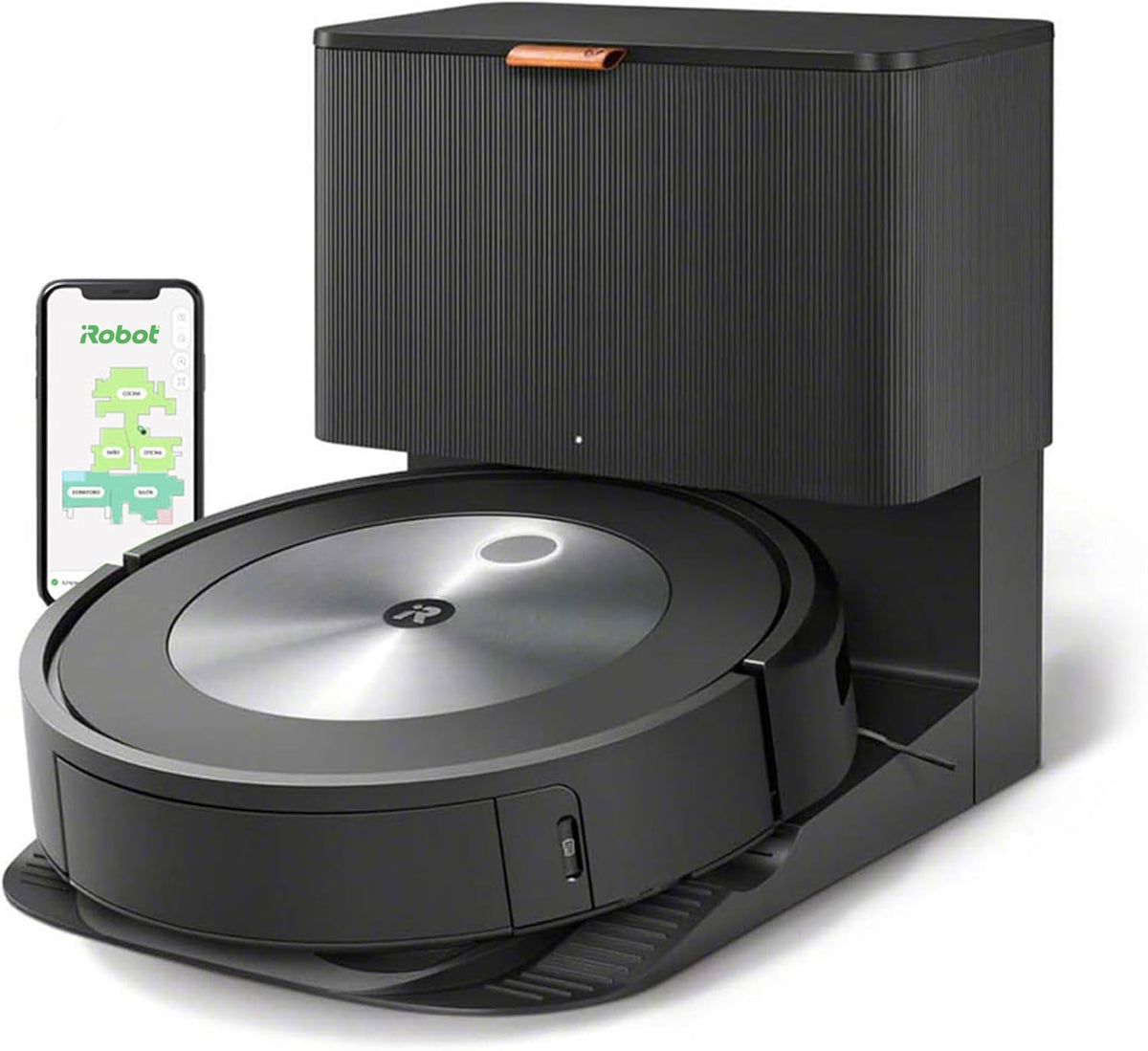 iRobot Roomba j7+ Robot Aspirador WiFi Negro - Vaciado Automático - Mapeo Inteligente con Dos Cepillos de Goma Multisuperficie para Mascotas