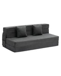 VEVOR Sofá cama 3 en 1 plegable - Espuma viscoelástica 25D con 2 almohadas y funda lavable - 206 x 154,5 x 15 cm - Gris oscuro convertible para salón y dormitorio