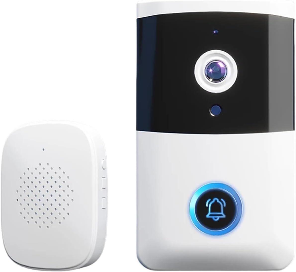 OPTEPYOE timbre con vídeo - Intercomunicador de voz bidireccional - Cancelación de eco integrada - Conexión Bluetooth y cable de carga