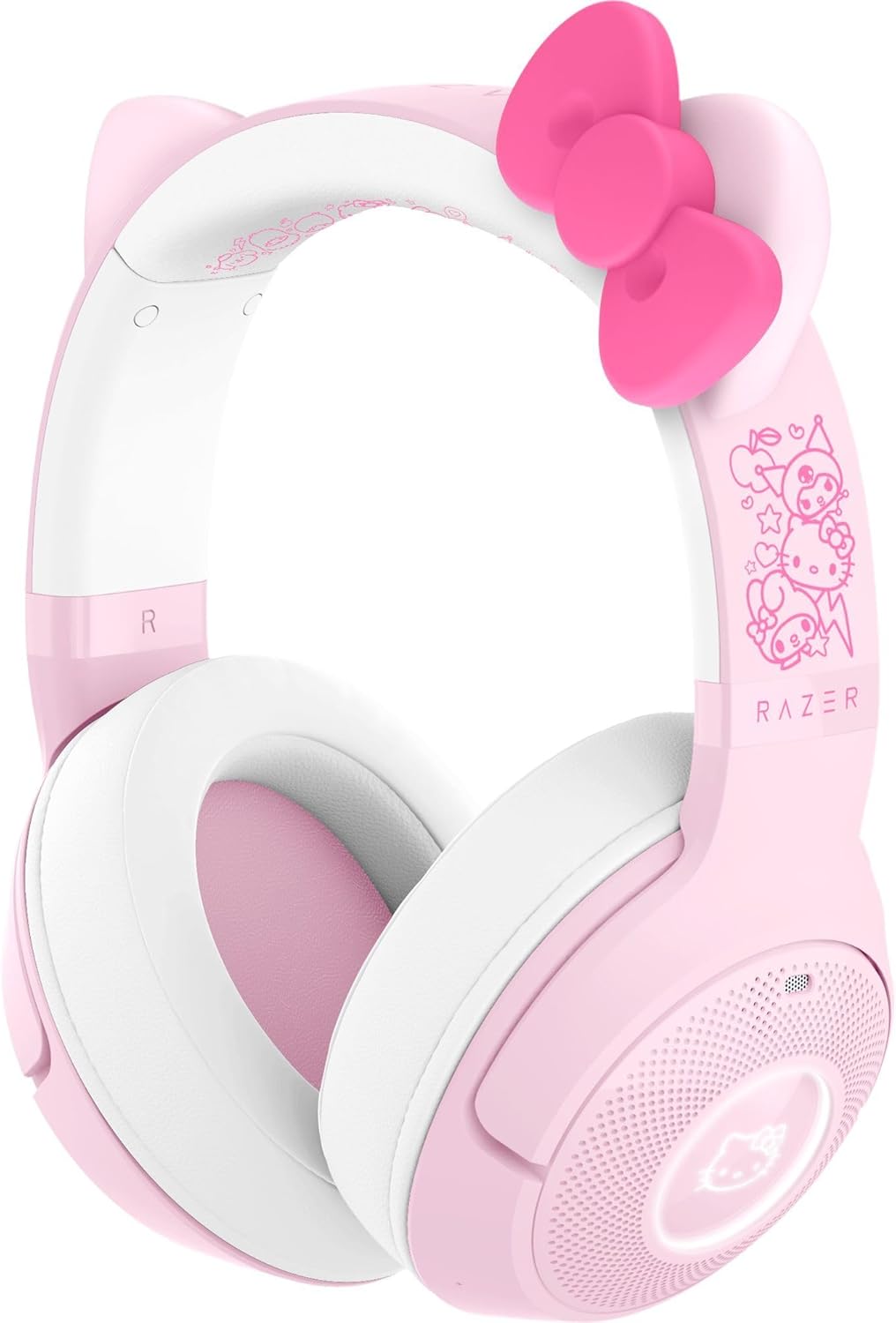 Auriculares Razer Kraken Kitty V2 BT Hello Kitty - inalámbricos Bluetooth 5.2 - controladores de 40 mm y Chroma RGB - batería de 40 horas con carga USB C