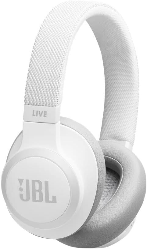 Auriculares JBL Live 650BT - inalámbricos circumaurales en blanco orquídea - cancelación activa de ruido - jack de 3,5 mm con impedancia de 32 ohmios