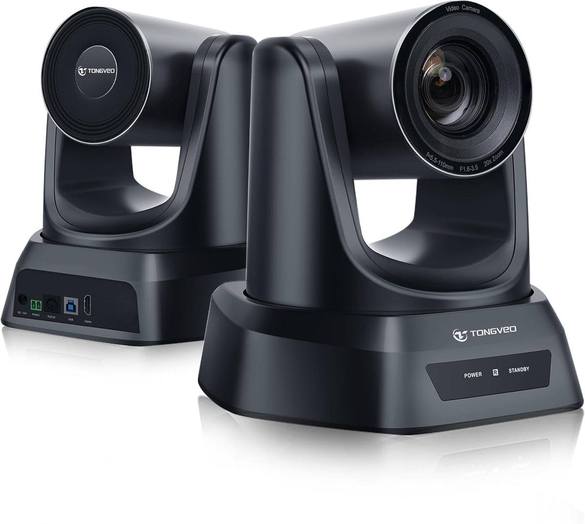 Cámara PTZ TONGVEO 1080p - vídeo Full HD a 60 fotogramas por segundo - zoom óptico de 20 aumentos y salida HDMI - USB para iglesia conferencias y Zoom