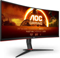 Monitor gaming curvo AOC CU34G2XPD de 34 pulgadas - resolución Ultra WQHD 3440 x 1440 - panel Fast VA a 180 Hz y 1 ms - HDR400 FreeSync Premium y altura ajustable