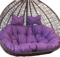 SwingChairs422 - Silla colgante doble de huevo para 2 personas - Cesta con cojín doble - Asiento exterior color morado para jardín y terraza