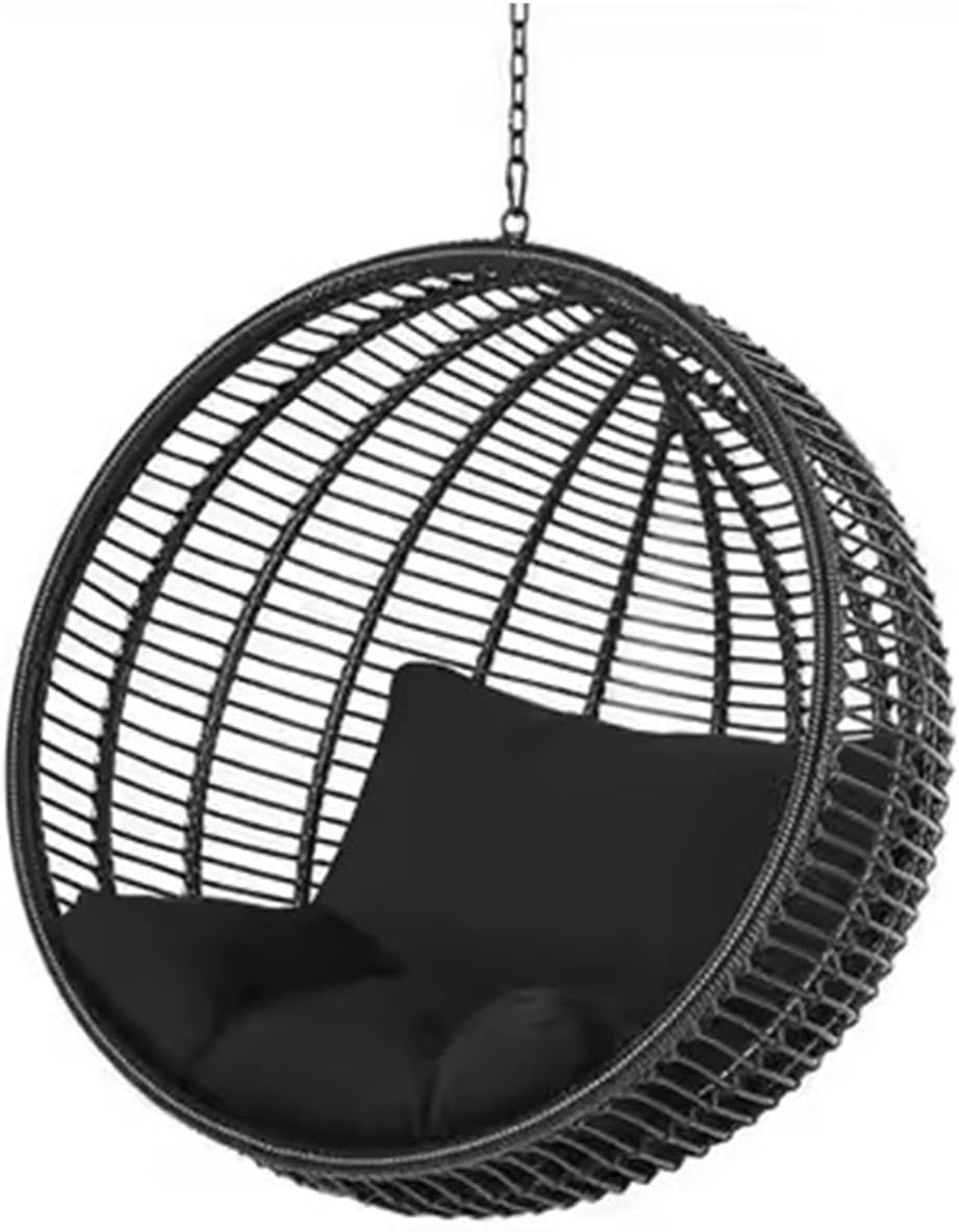 Generic - Silla colgante de ratán con soporte - Asiento para balcón jardín y patio - Diseño mecedor para interior y exterior