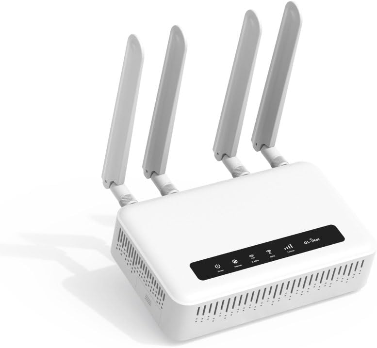 Router 4G LTE GL iNet Spitz Plus GL X2000 - WiFi 6 de doble banda y CAT 12 - doble SIM con antenas desmontables - OpenVPN QoS y modo punto de acceso para la UE
