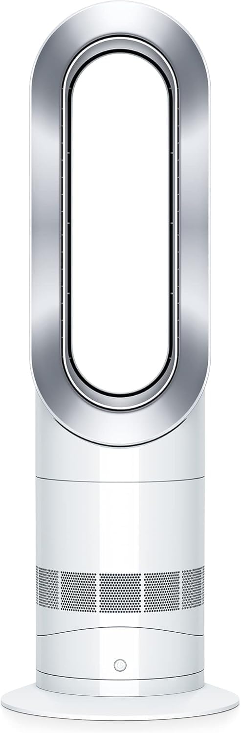 Dyson AM09 ventilador calefactor - Torre blanca para espacios interiores - Aire caliente y frío con formato portátil - Medidas de 24 x 24 x 76 cm
