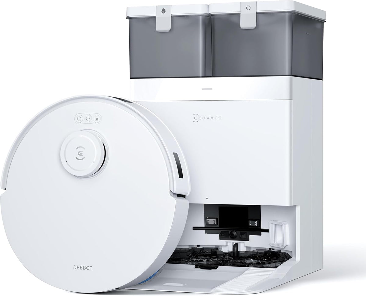 ECOVACS DEEBOT T30C Pro Omni Gen 2 Robot Aspirador y Fregasuelos Blanco - Succión 15400Pa - Autovaciado Secado Térmico y Fregado Automático