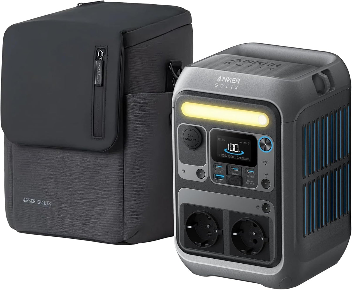 Anker SOLIX C300 estación eléctrica portátil - Batería LiFePO4 de 288 Wh - Generador solar de 300 W con múltiples puertos - Gris oscuro para camping viajes y emergencias