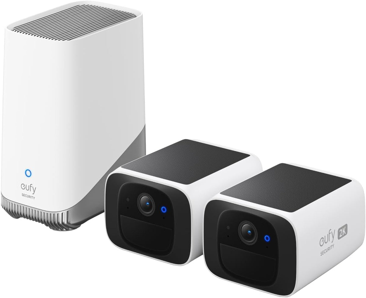 eufy Security SoloCam S220 cámara solar - Resolución 2K para vigilancia exterior - WiFi de 2.4 GHz con sensor de movimiento - Montaje en pared sin cuotas mensuales