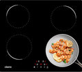 Placa de inducción Ciarra CABBIH4 C - ancho de 60 cm con 4 zonas - vitrocerámica integrada y 9 niveles - temporizador y control eléctrico para cocina