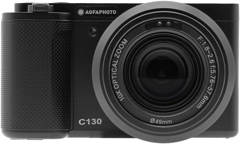 AgfaPhoto C130 cámara compacta digital - Sensor CMOS y zoom óptico 5x - Distancia focal máxima 57,6 mm - Formatos JPEG y MP4 con estabilización óptica
