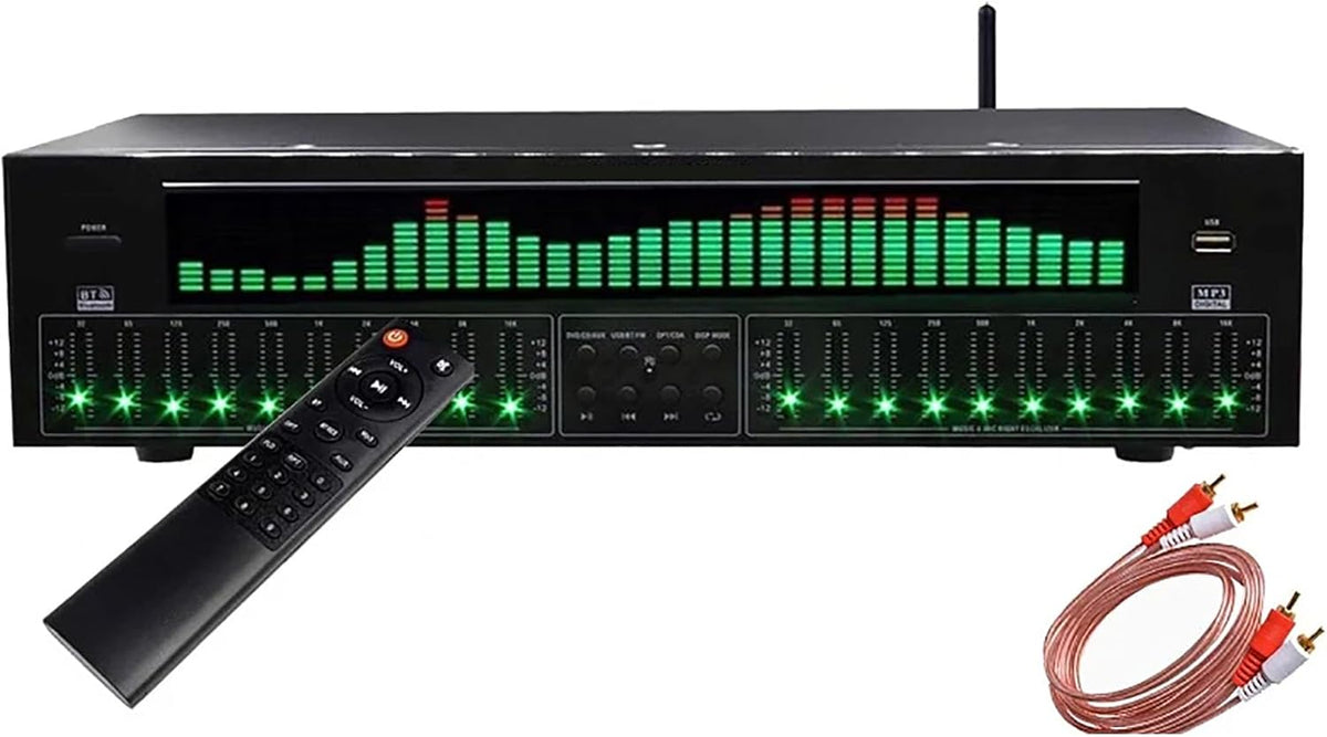 Ecualizador digital profesional de 31 bandas - Procesador gráfico estéreo para ajuste de audio - Pantalla LED con función de reducción de ruido - Equipo para estudio de grabación y sistemas de sonido