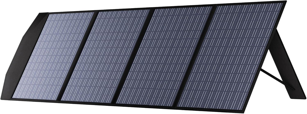 ALLPOWERS Panel solar plegable 200 W - Cargador portátil con salida MC4 para generadores solares - Construcción de vidrio y tensión máxima de 36 V - Para camping autocaravana y emergencias