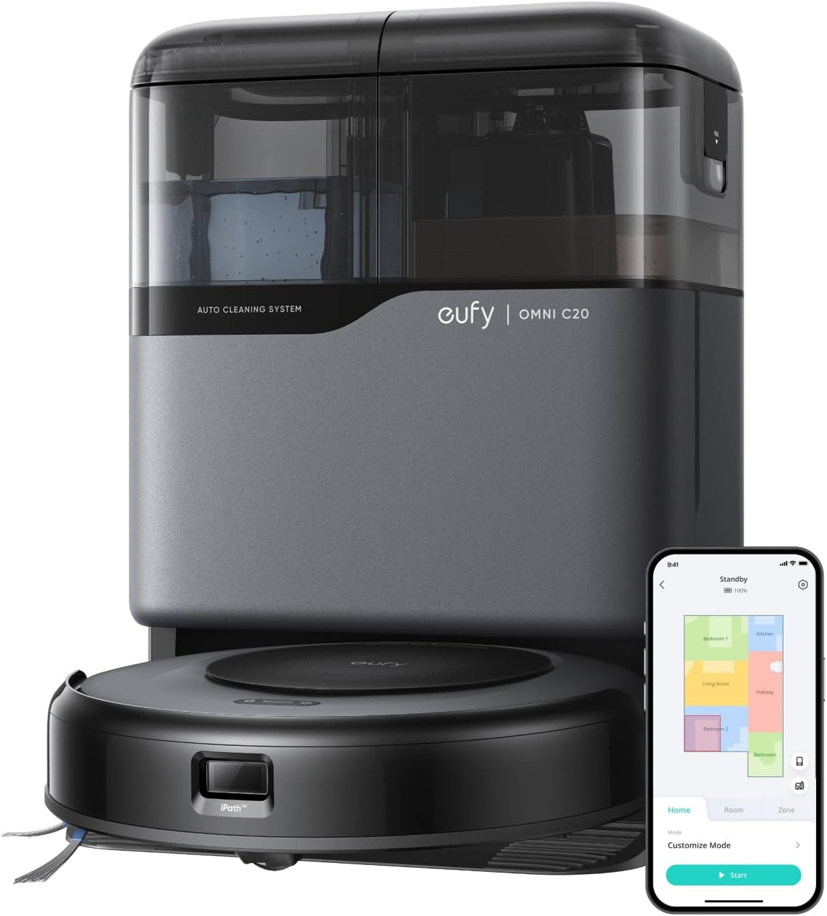 eufy Omni C20 Robot aspirador y friegasuelos - Succión 7000 Pa para multisuperficie - Estación todo en uno con autovaciado - Lavado y secado automático de mopas