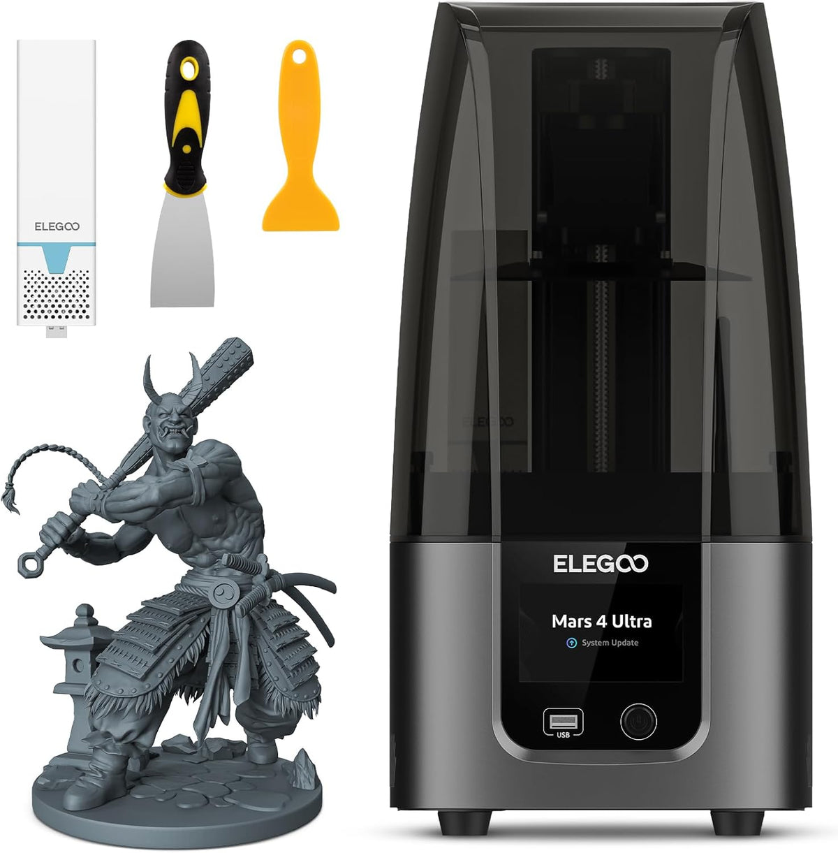 ELEGOO Mars 4 Ultra Impresora 3D de resina - Pantalla LCD monocroma Ultra 9K de 7 pulgadas - Volumen 156,36 x 77,76 x 165 mm - WiFi y purificador de aire