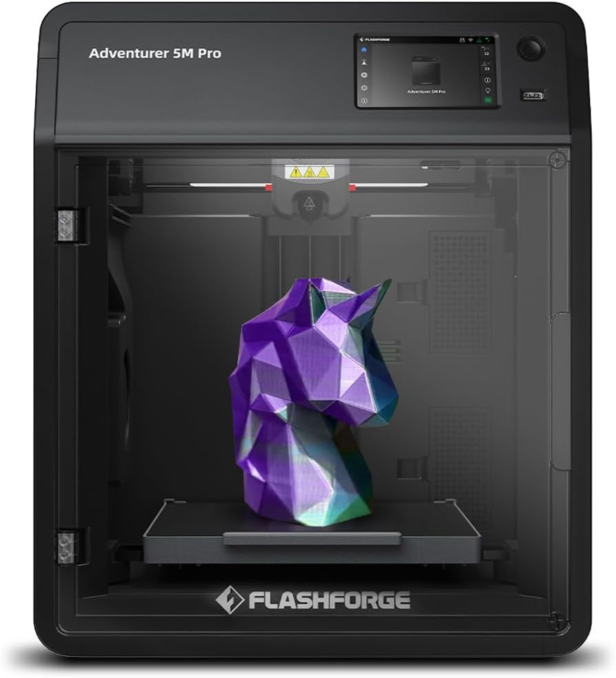 FLASHFORGE AD5M Pro - Impresora 3D FDM 600 mm s CoreXY - Calibración automática y boquillas 0,4 0,6 mm - Cámara refrigerada e impresión silenciosa