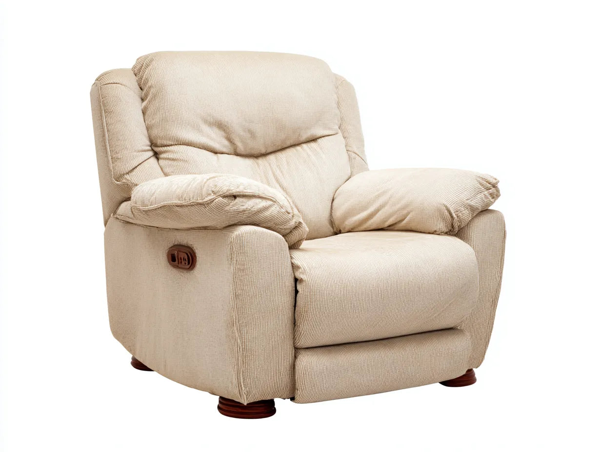 Sillón reclinable de tela 99x96x106 cm - beige y marrón - acolchado para salón