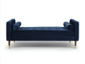 Banco diván de terciopelo 202x80x74 cm - azul marino y dorado - para dormitorio con patas cónicas