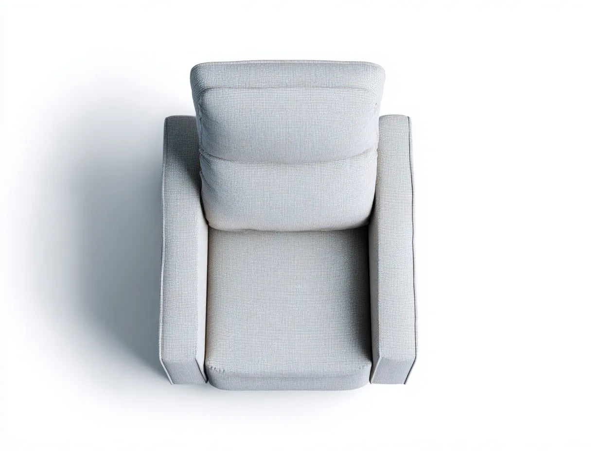 Sillón de tela 90x86x98 cm - gris claro - brazos rectos para salón