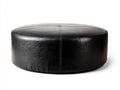 Reposapiés ovalado de piel sintética 110x78x36 cm - negro - costuras visibles para salón