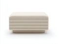 Reposapiés rectangular tapizado 110x70x42 cm - beige - líneas acanaladas para salón