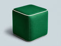 Reposapiés cúbico de tela 58x58x44 cm - verde oscuro y blanco - estilo moderno para salón