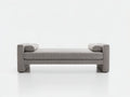 Banco tapizado de tela 200x74x66 cm - gris topo - para dormitorio con brazos bajos