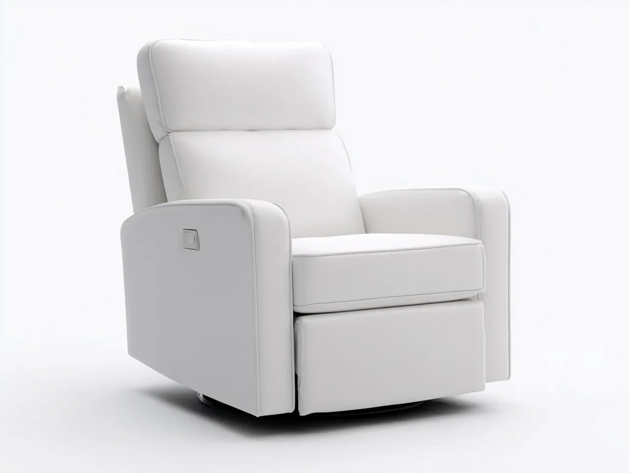 Sillón de piel 96x90x104 cm - blanco y negro - reclinable para salón